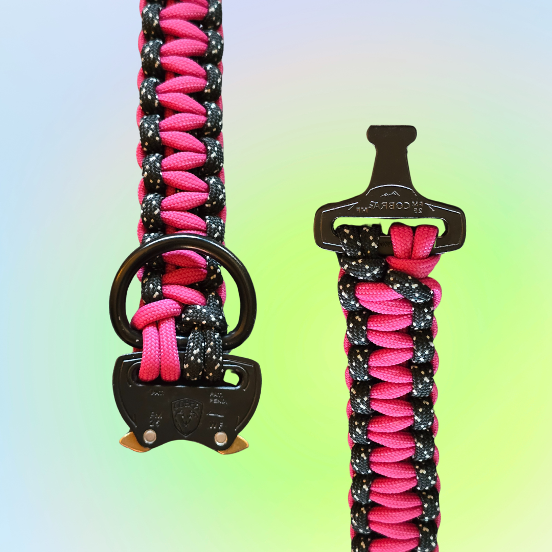 Medium Two Color Square Knot Dog Collar